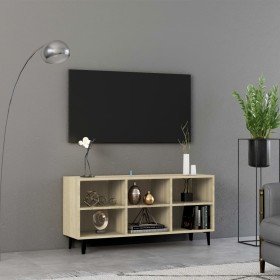Mueble de TV con patas metal color roble Sonoma 103,5x30x50 cm en Muebles TV | Comprar online en Foru.es