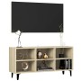 Mueble de TV con patas metal color roble Sonoma 103,5x30x50 cm en Muebles TV | Comprar online en Foru.es