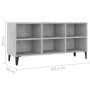 Mueble de TV con patas metal gris hormigón 103,5x30x50 cm en Muebles TV | Comprar online en Foru.es