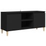 Mueble de TV con patas de madera maciza negro 103,5x35x50 cm en Muebles TV | Comprar online en Foru.es