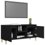 Mueble de TV con patas de madera maciza negro 103,5x35x50 cm en Muebles TV | Comprar online en Foru.es