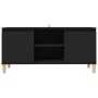 Mueble de TV con patas de madera maciza negro 103,5x35x50 cm en Muebles TV | Comprar online en Foru.es