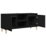 Mueble de TV con patas de madera maciza negro 103,5x35x50 cm en Muebles TV | Comprar online en Foru.es