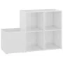 Zapatero de recibidor contrachapado blanco brillo 105x35,5x70cm de vidaXL, Zapateros y organizadores de calzado - Ref: Foro24...