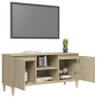 Mueble de TV patas madera maciza roble Sonoma 103,5x35x50 cm en Muebles TV | Comprar online en Foru.es