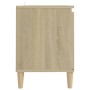 Mueble de TV patas madera maciza roble Sonoma 103,5x35x50 cm en Muebles TV | Comprar online en Foru.es