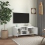 Mueble de TV patas madera pino blanco con brillo 103,5x35x50 cm en Muebles TV | Comprar online en Foru.es
