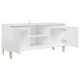 Mueble de TV patas madera pino blanco con brillo 103,5x35x50 cm en Muebles TV | Comprar online en Foru.es
