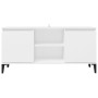 Mueble de TV con patas de metal blanco 103,5x35x50 cm en Muebles TV | Comprar online en Foru.es