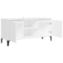 Mueble de TV con patas de metal blanco 103,5x35x50 cm en Muebles TV | Comprar online en Foru.es