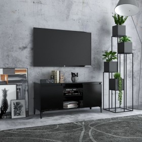 Mueble de TV con patas de metal negro 103,5x35x50 cm en Muebles TV | Comprar online en Foru.es
