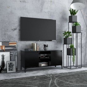 Mueble de TV con patas de metal negro 103,5x35x50 cm en Muebles TV | Comprar online en Foru.es