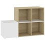 Zapatero de recibidor contrachapado blanco roble 105x35,5x70 cm de vidaXL, Zapateros y organizadores de calzado - Ref: Foro24...