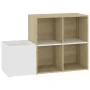 Zapatero de recibidor contrachapado blanco roble 105x35,5x70 cm de vidaXL, Zapateros y organizadores de calzado - Ref: Foro24...