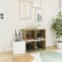Zapatero de recibidor contrachapado blanco roble 105x35,5x70 cm de vidaXL, Zapateros y organizadores de calzado - Ref: Foro24...