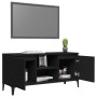 Mueble de TV con patas de metal negro 103,5x35x50 cm en Muebles TV | Comprar online en Foru.es