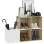 Zapatero de recibidor contrachapado blanco roble 105x35,5x70 cm de vidaXL, Zapateros y organizadores de calzado - Ref: Foro24...