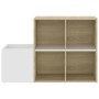 Zapatero de recibidor contrachapado blanco roble 105x35,5x70 cm de vidaXL, Zapateros y organizadores de calzado - Ref: Foro24...