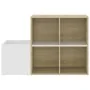 Zapatero de recibidor contrachapado blanco roble 105x35,5x70 cm de vidaXL, Zapateros y organizadores de calzado - Ref: Foro24...
