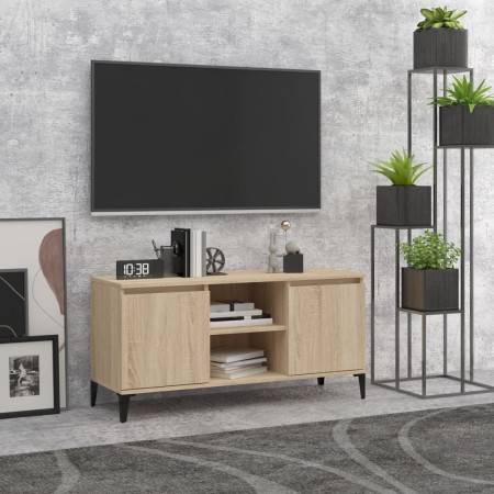 Mueble de TV con patas metal color roble Sonoma 103,5x35x50 cm en Muebles TV | Comprar online en Foru.es