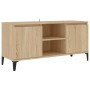 Mueble de TV con patas metal color roble Sonoma 103,5x35x50 cm en Muebles TV | Comprar online en Foru.es
