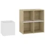 Zapatero de recibidor contrachapado blanco roble 105x35,5x70 cm de vidaXL, Zapateros y organizadores de calzado - Ref: Foro24...