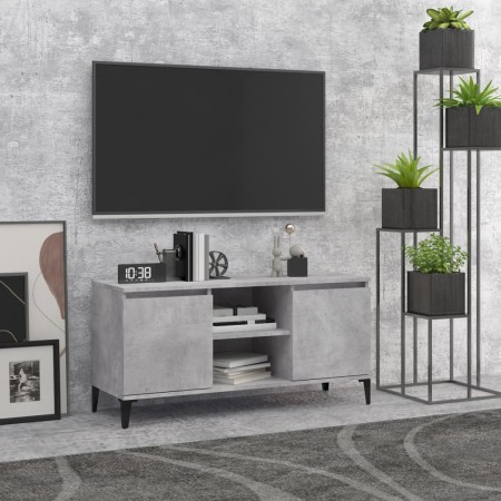 Mueble de TV con patas metal gris hormigón 103,5x35x50 cm en Muebles TV | Comprar online en Foru.es