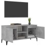 Mueble de TV con patas metal gris hormigón 103,5x35x50 cm en Muebles TV | Comprar online en Foru.es