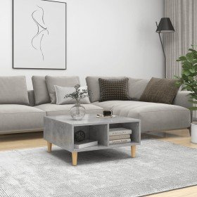 Mesa de centro madera contrachapada gris hormigón 60x60x30 cm en Mesas de centro | Comprar online en Foru.es