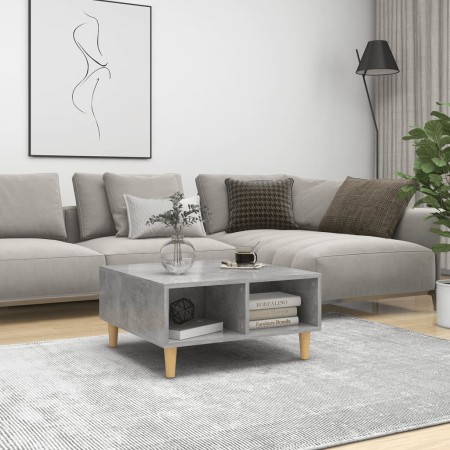 Mesa de centro madera contrachapada gris hormigón 60x60x30 cm en Mesas de centro | Comprar online en Foru.es