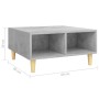Mesa de centro madera contrachapada gris hormigón 60x60x30 cm en Mesas de centro | Comprar online en Foru.es