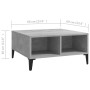Mesa de centro madera contrachapada gris hormigón 60x60x30 cm en Mesas de centro | Comprar online en Foru.es