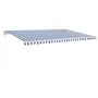 Toldo automático LED sensor de viento azul y blanco 500x350 cm de vidaXL, Toldos - Ref: Foro24-3069031, Precio: 686,38 €, Des...