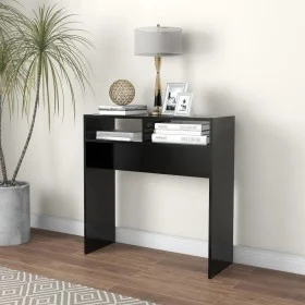 Mesa consola de madera contrachapada negro 78x30x80 cm de vidaXL, Mesas auxiliares - Ref: Foro24-808297, Precio: 39,05 €, Des...