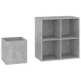 Zapatero de recibidor contrachapado gris hormigón 105x35,5x70cm de vidaXL, Zapateros y organizadores de calzado - Ref: Foro24...