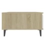 Mesa de centro madera contrachapada blanco y roble 90x60x35 cm en Mesas de centro | Comprar online en Foru.es