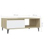 Mesa de centro madera contrachapada blanco y roble 90x60x35 cm en Mesas de centro | Comprar online en Foru.es