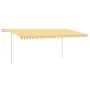 Toldo automático LED y sensor de viento amarillo blanco 5x3 m en Toldos | Comprar online en Foru.es