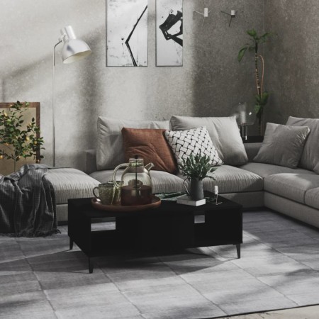 Mesa de centro madera contrachapada negro 103,5x60x35 cm en Mesas de centro | Comprar online en Foru.es