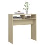 Mesa consola madera contrachapada roble Sonoma 78x30x80 cm de vidaXL, Mesas auxiliares - Ref: Foro24-808299, Precio: 37,16 €,...