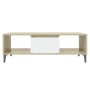 Mesa de centro madera contrachapada blanco roble 103,5x60x35cm en Mesas de centro | Comprar online en Foru.es