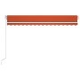 Toldo automático LED sensor de viento naranja marrón 450x350 cm de vidaXL, Toldos - Ref: Foro24-3069015, Precio: 721,29 €, De...