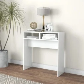 Mesa consola madera de ingeniería blanco brillo 78x30x80 cm de vidaXL, Mesas auxiliares - Ref: Foro24-808302, Precio: 39,62 €...