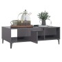 Mesa de centro madera contrachapada gris brillo 103,5x60x35 cm en Mesas de centro | Comprar online en Foru.es