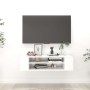 Mueble de TV colgante madera contrachapada blanco 100x30x26,5cm en Muebles TV | Comprar online en Foru.es