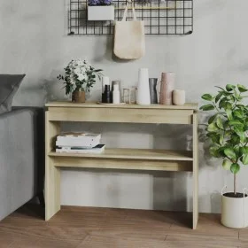 Sonoma oak plywood console table 102x30x80 cm by vidaXL, Side tables - Ref: Foro24-808326, Price: 49,11 €, Discount: %