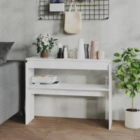 Konsolentisch aus weißem Holzwerkstoff 102x30x80 cm von vidaXL, Seitentische - Ref: Foro24-808323, Preis: 49,53 €, Rabatt: %