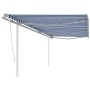 Toldo manual retráctil con postes azul y blanco 6x3 m en Toldos | Comprar online en Foru.es