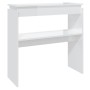 Mesa consola madera contrachapada blanco brillante 80x30x80 cm de vidaXL, Mesas auxiliares - Ref: Foro24-808320, Precio: 42,6...
