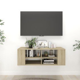Mueble pared TV madera contrachapada roble Sonoma 102x35x35 cm en Muebles TV | Comprar online en Foru.es